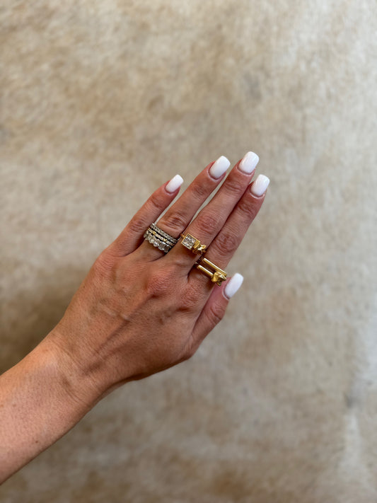 14 karat gold chunky square ring by BlaireBe Jewelry