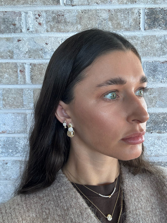 14 karat gold lab-grown diamond round earrings by BlaireBe Jewelry