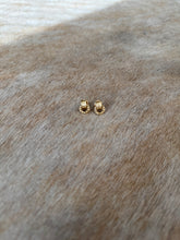 Load image into Gallery viewer, Detailed view 14 karat gold door knocker earrings by BlaireBe Jewelry