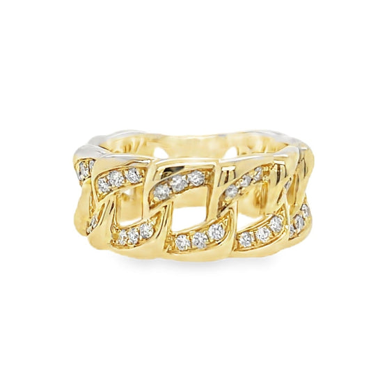 James ring 14 karat gold lab-grown diamond chunky chain link ring by BlaireBe Jewelry