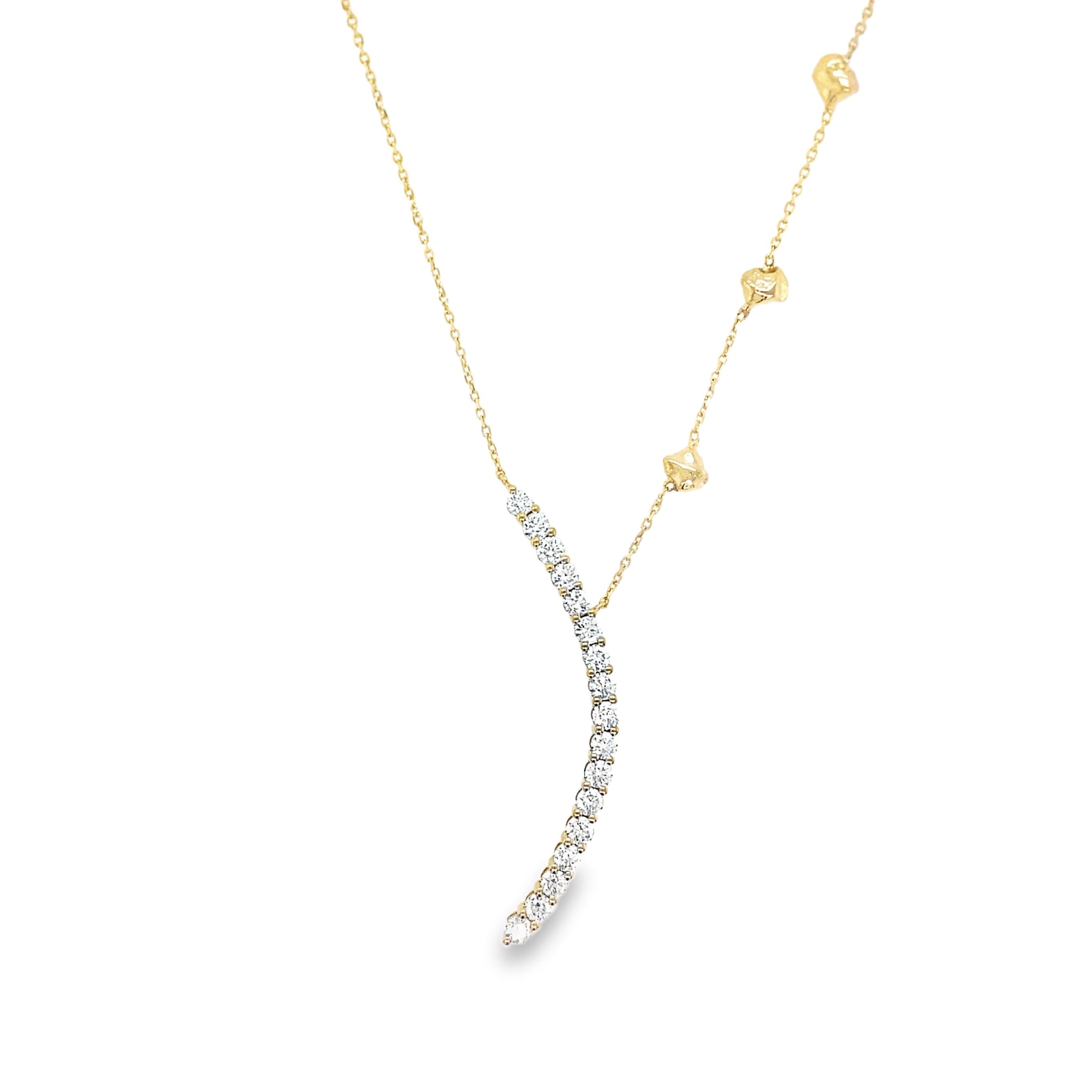Kyle necklace 14 karat gold lab-grown diamond statement necklace by BlaireBe Jewelry