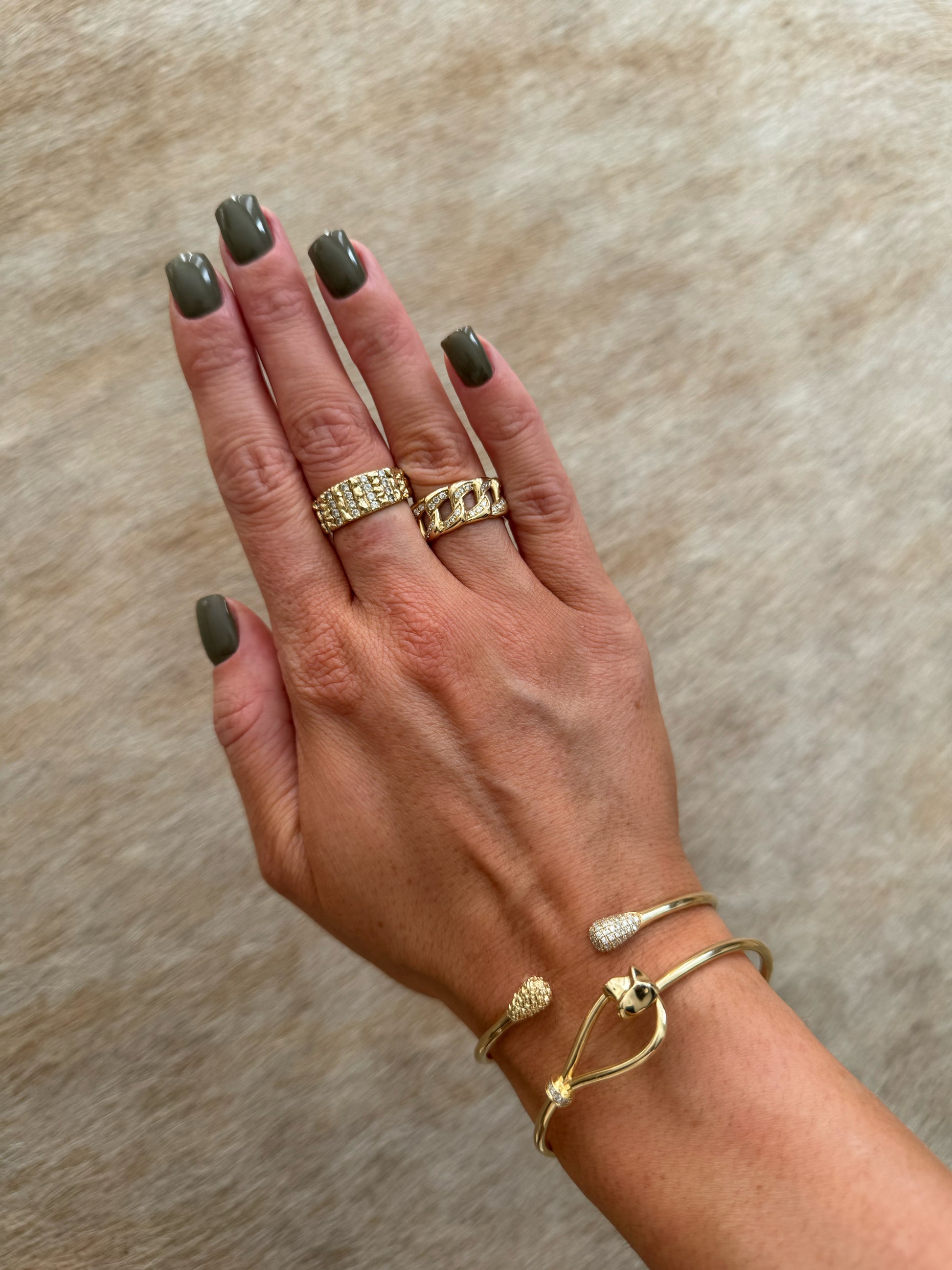 Sidef view 14 karat gold lab-grown diamond delicate bracelet by BlaireBe Jewelry