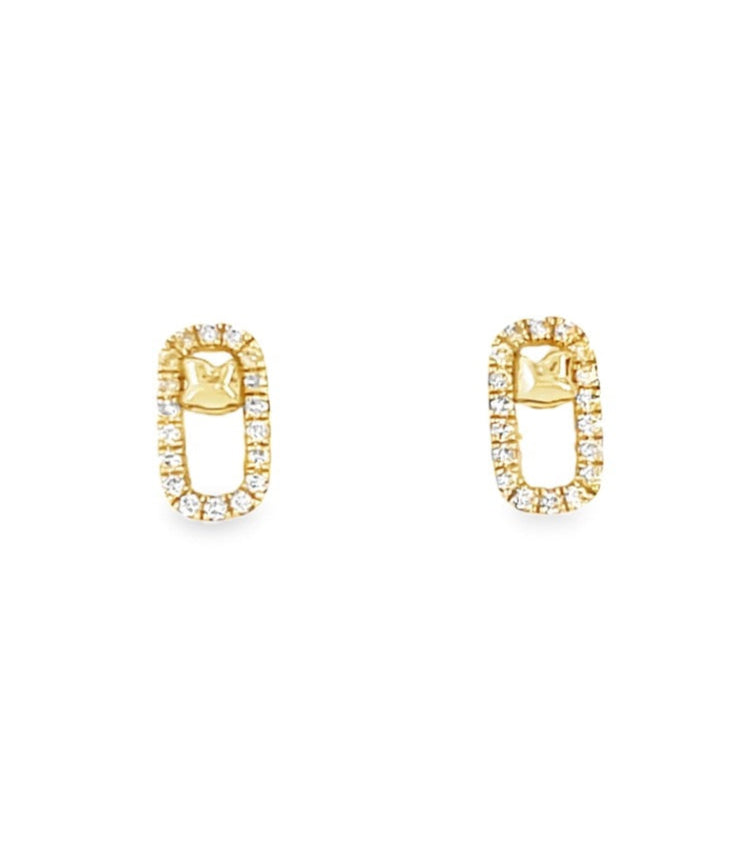 Errol earrings 14 karat gold lab-grown diamond paperclip earrings by BlaireBe Jewelry