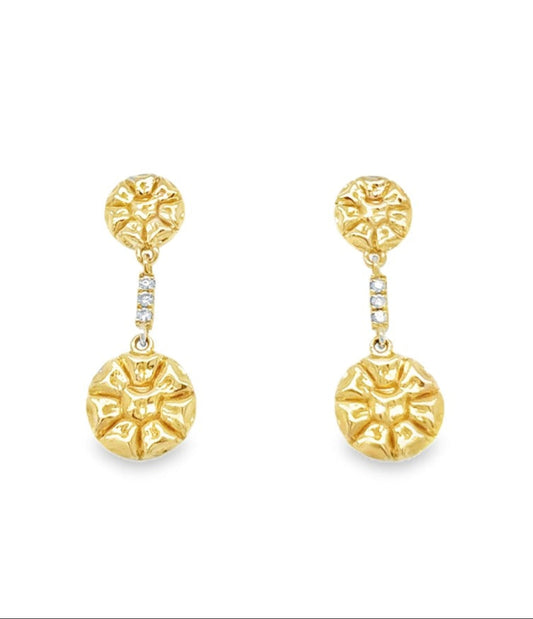 14 karat gold lab-grown diamond delicate round earrings by BlaireBe Jewelry