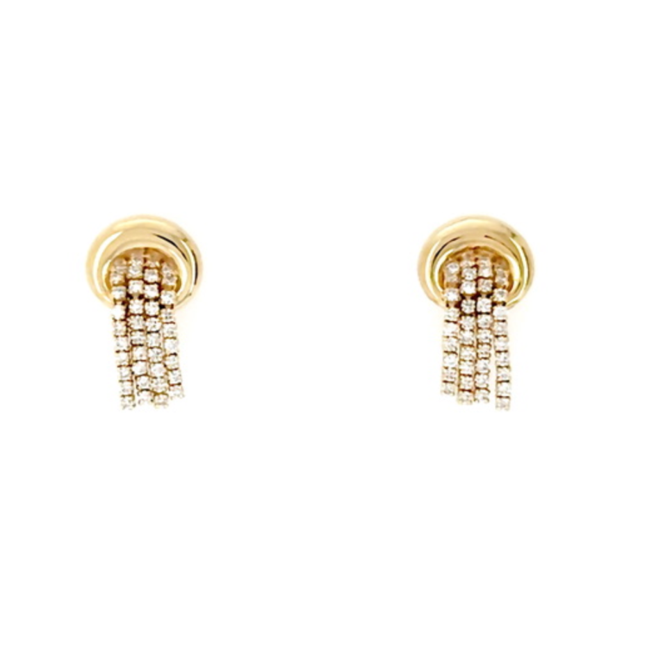 Elsie earrings 14 karat gold lab-grown diamond tassle earrings by BlaireBe Jewelry