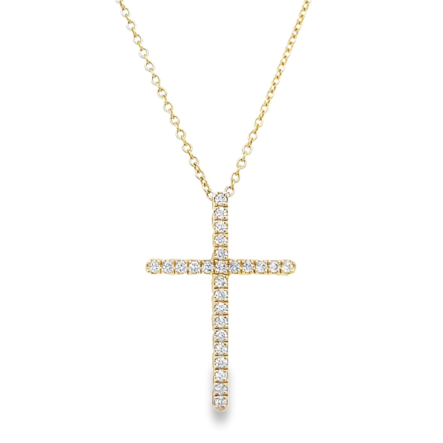 Grace necklace 14 karat gold lab-grown diamond cross necklace by BlaireBe Jewelry