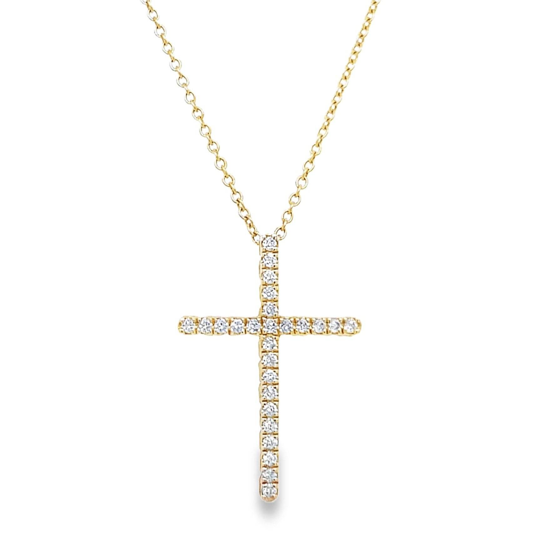 Grace necklace 14 karat gold lab-grown diamond cross necklace by BlaireBe Jewelry
