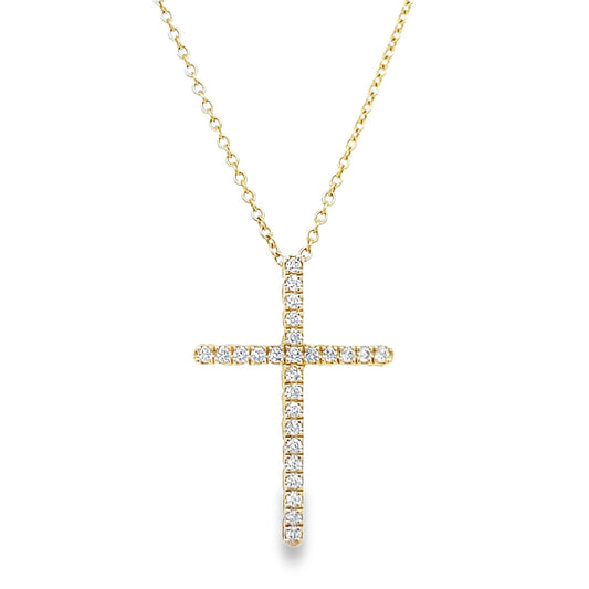 Grace necklace 14 karat gold lab-grown diamond cross necklace by BlaireBe Jewelry