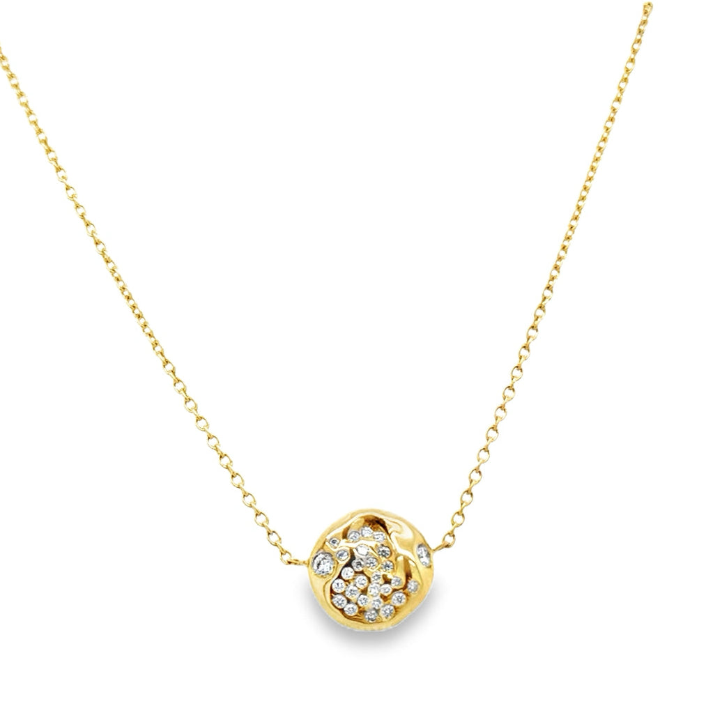 Orphus necklace 14 karat gold lab-grown diamond bubbly round necklace by BlaireBe Jewelry