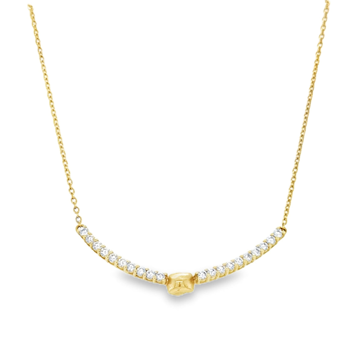 Virginia necklace 14 karat gold lab-grown diamond bar necklace by BlaireBe Jewelry