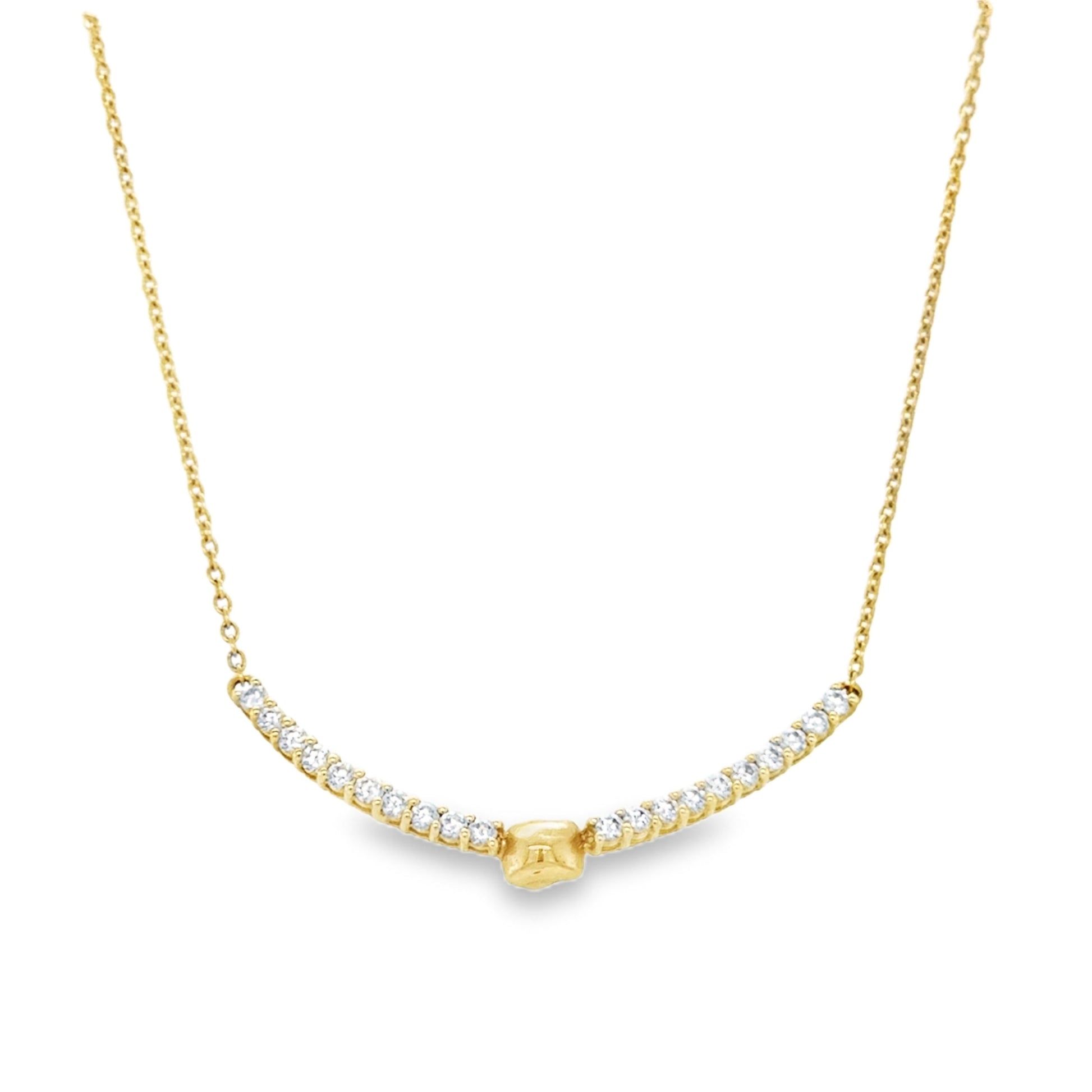 Virginia necklace 14 karat gold lab-grown diamond bar necklace by BlaireBe Jewelry