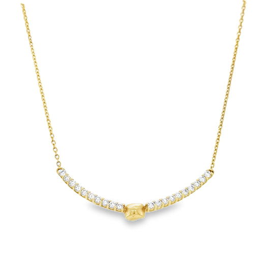 Virginia necklace 14 karat gold lab-grown diamond bar necklace by BlaireBe Jewelry