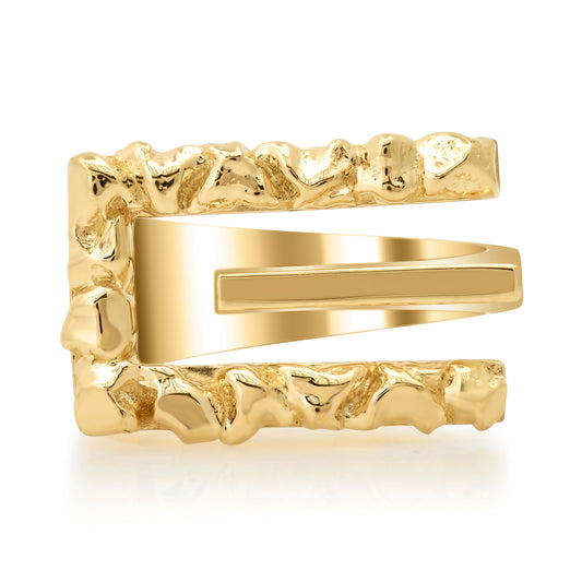 Diane ring 14 karat gold textured chunky ring by BlaireBe Jewelry