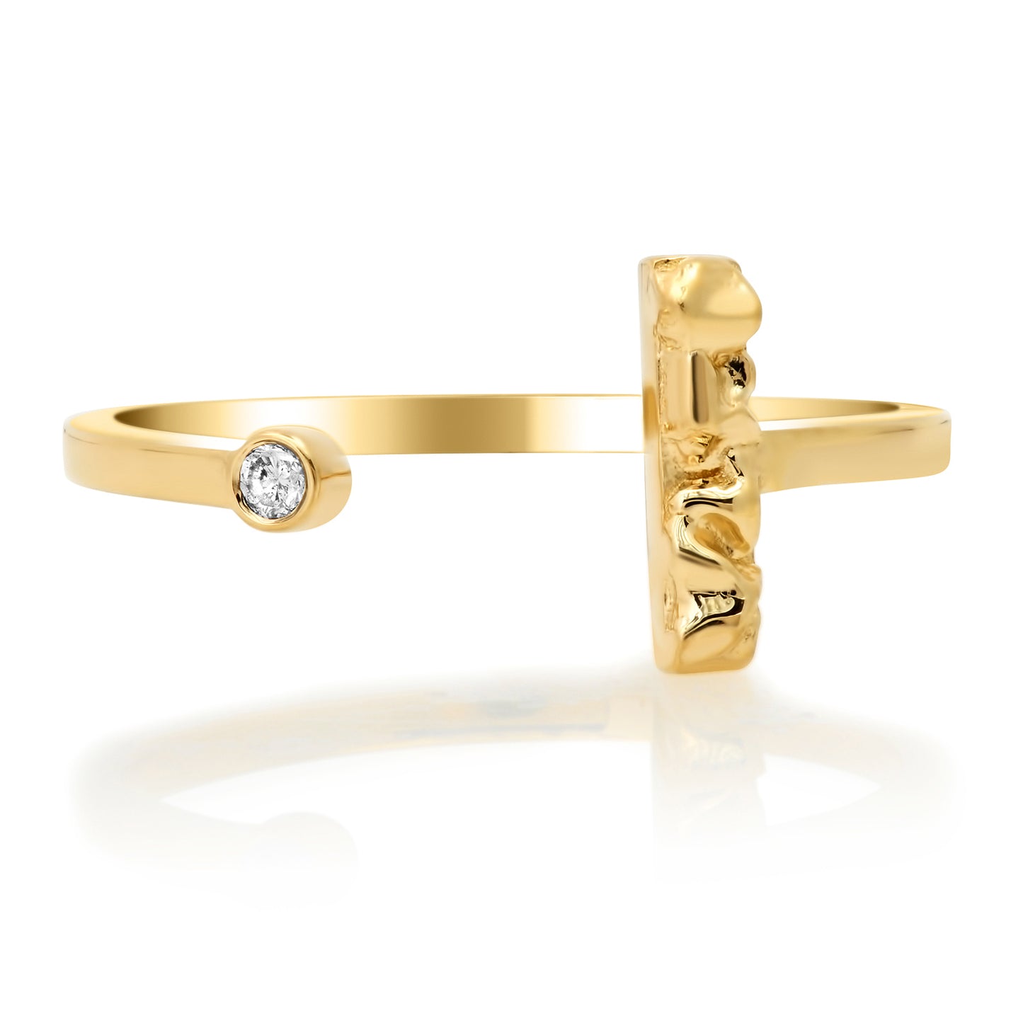 Ingram ring 14 karat gold lab-grown diamond delicate incomplete ring by BlaireBe Jewelry
