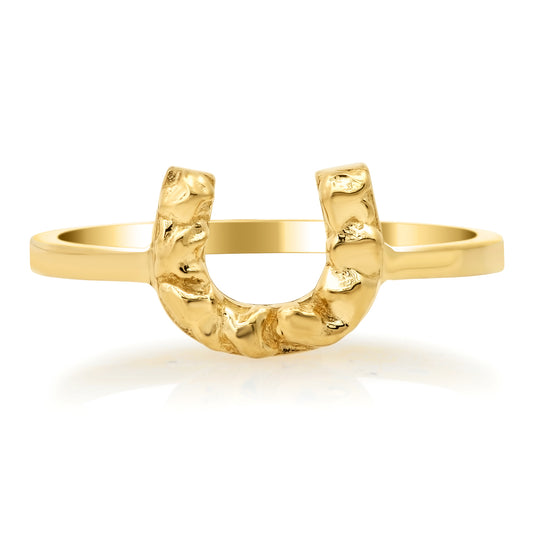 Houston horseshoe ring 14 karat gold horseshoe ring by BlaireBe Jewelry