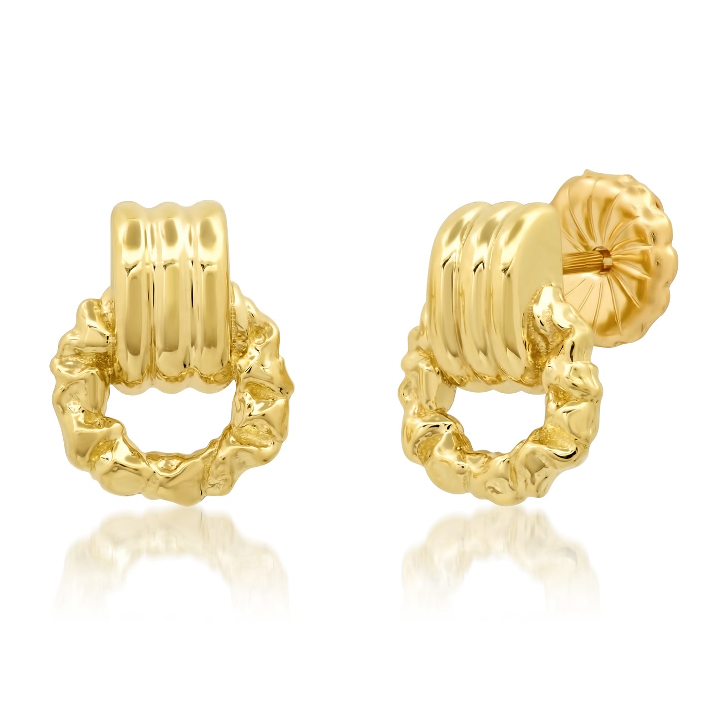 Marcella hoops 14 karat gold door knocker earrings by BlaireBe Jewelry