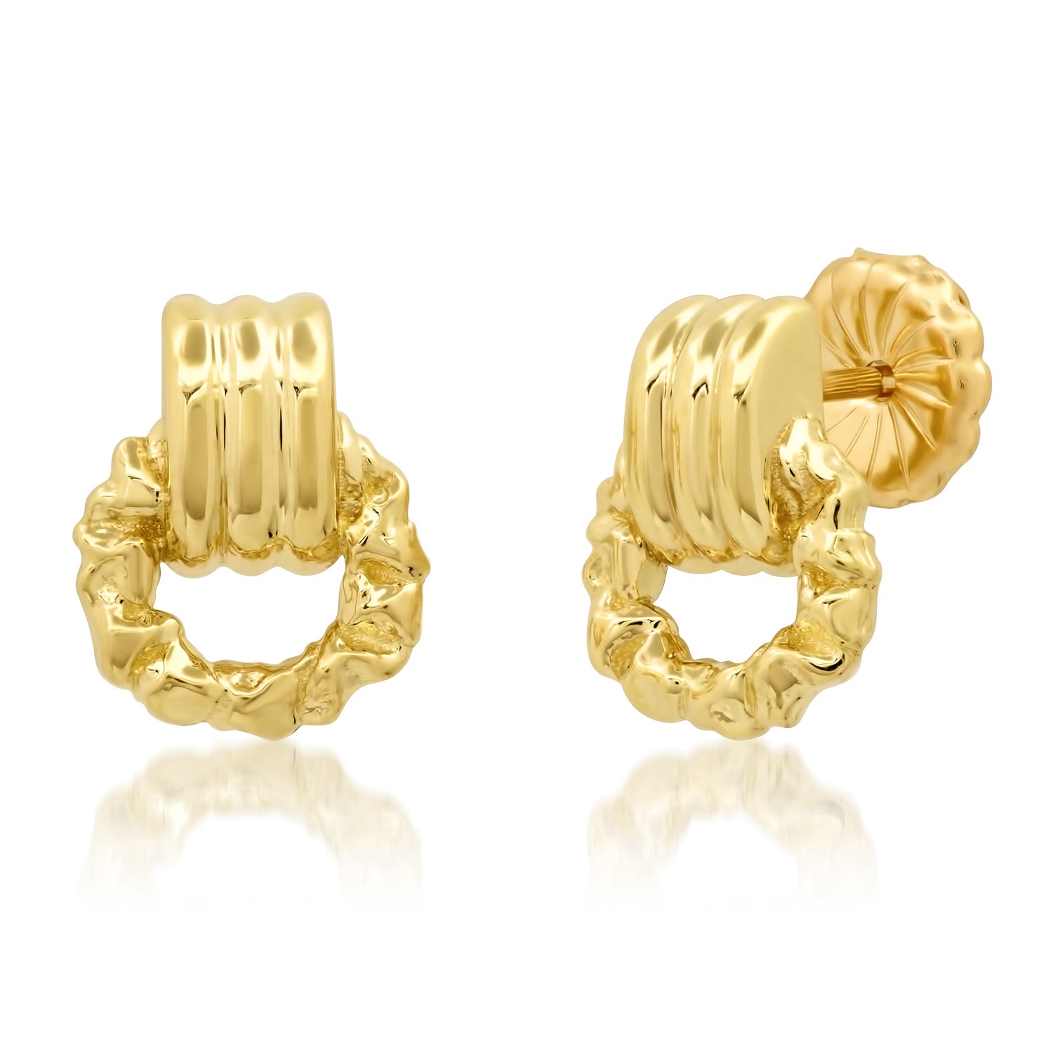 Marcella hoops 14 karat gold door knocker earrings by BlaireBe Jewelry