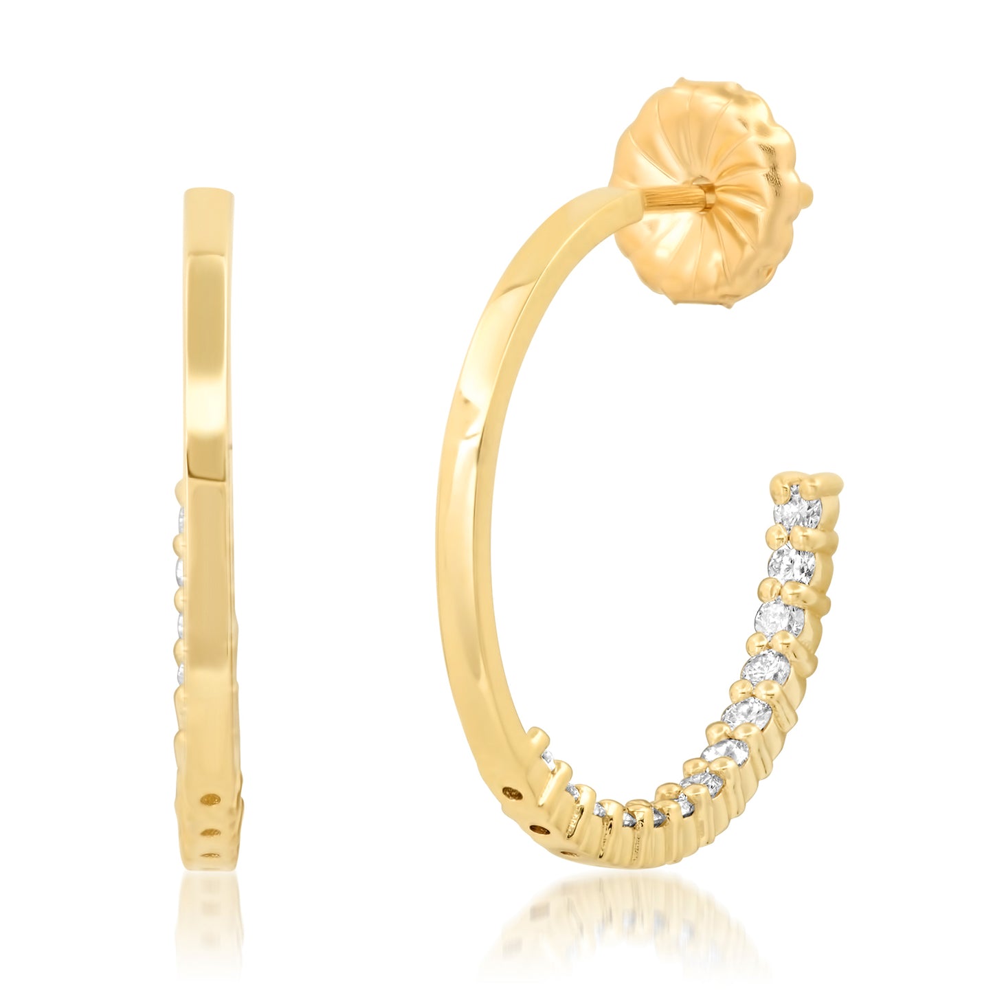 Gabrielle hoops 14k gold and lab grown diamond earrings by BlaireBe Jewelry