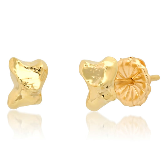 Betty studs 14 karat gold nugget stud earrings by BlaireBe Jewelry
