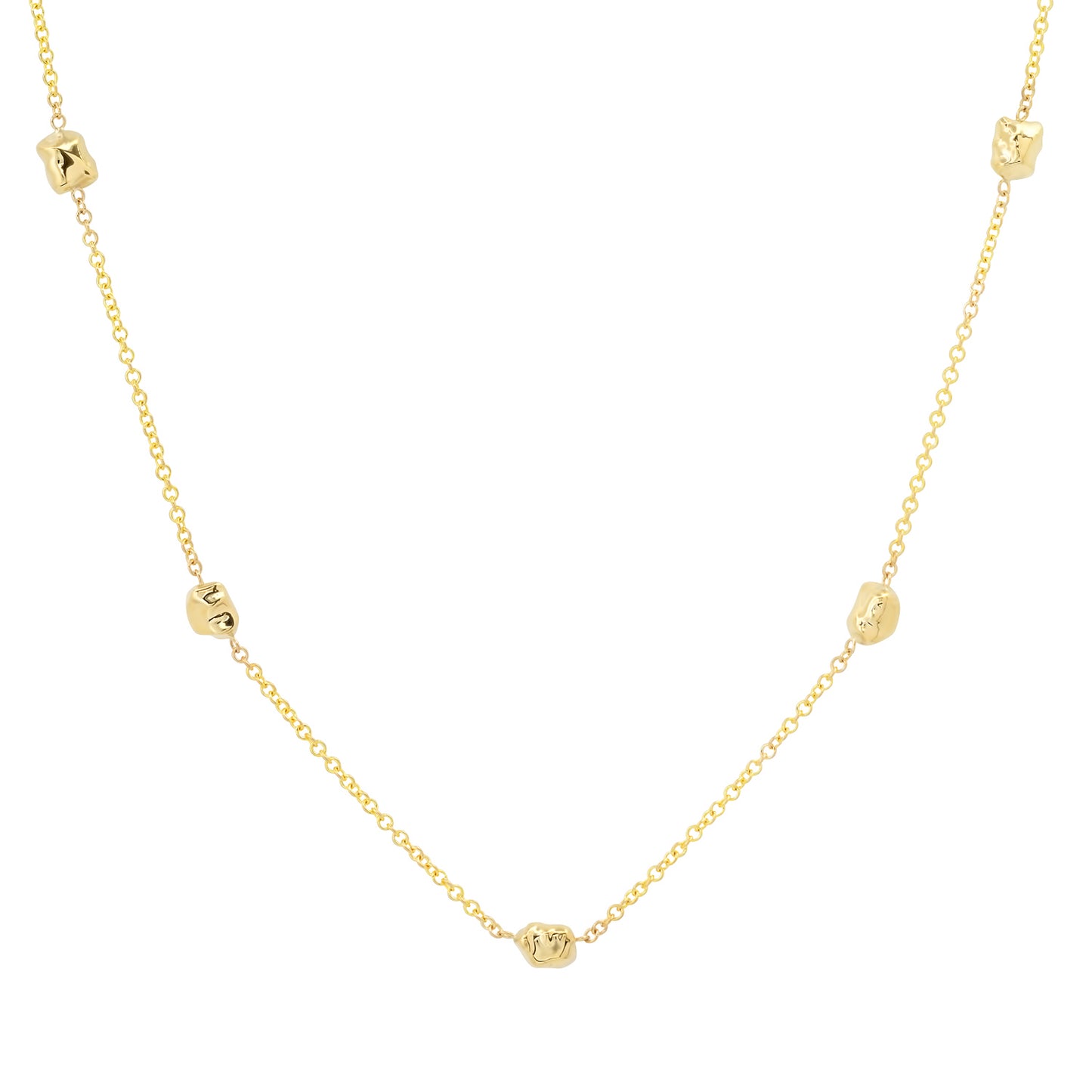 Hettie necklace 14 karat gold delicate nugget necklace by BlaireBe Jewelry