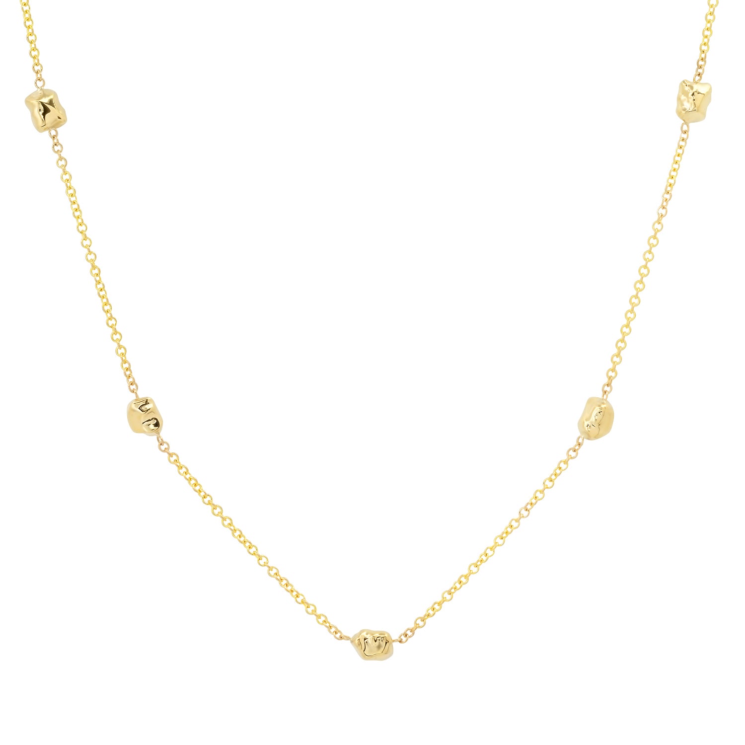 Hettie necklace 14 karat gold delicate nugget necklace by BlaireBe Jewelry