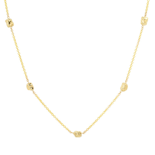 Hettie necklace 14 karat gold delicate nugget necklace by BlaireBe Jewelry