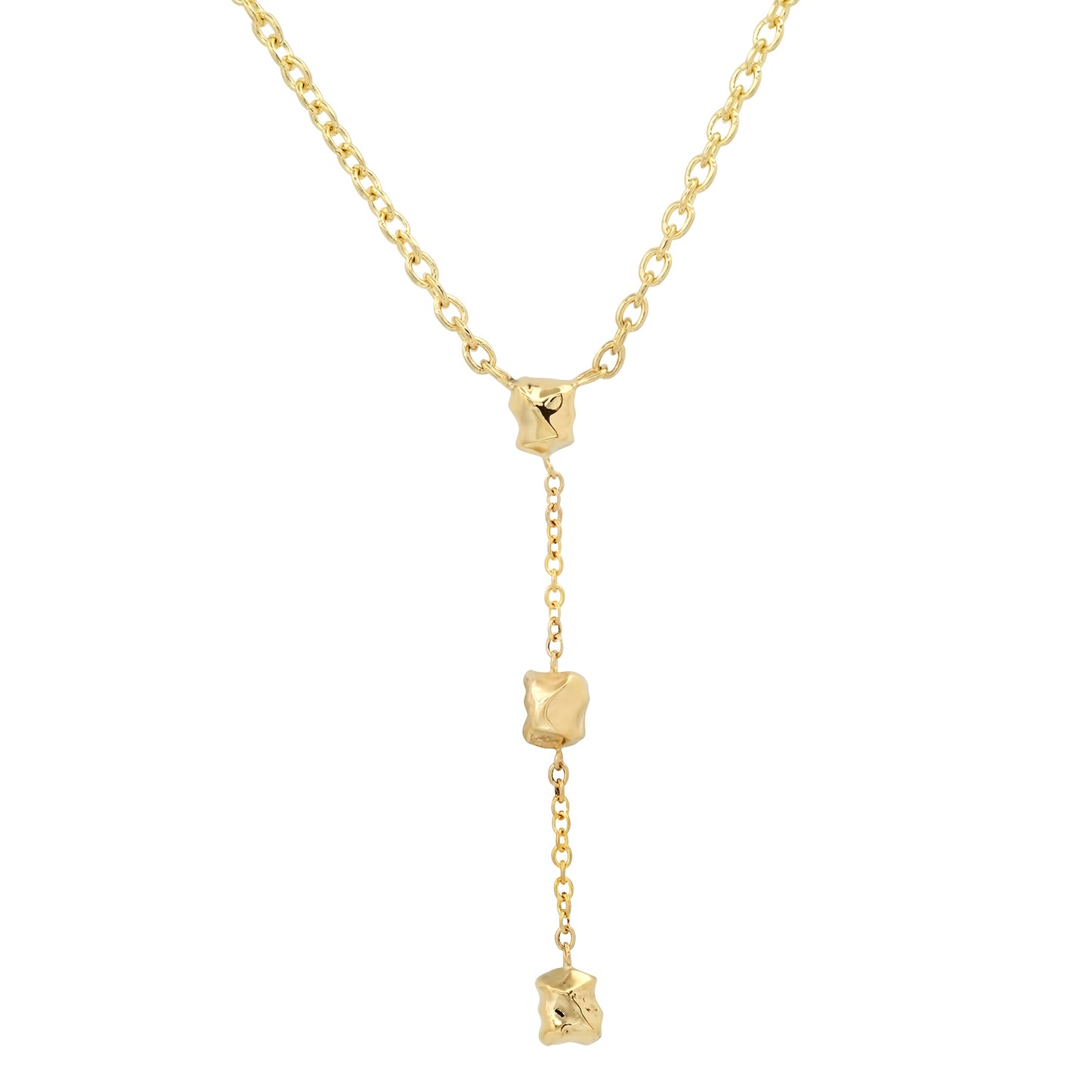 Sarah necklace 14 karat gold nugget necklace by BlaireBe Jewelry