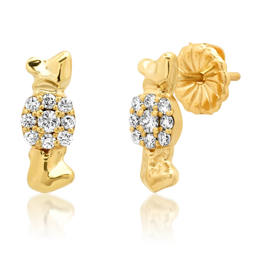 Ike earrings 14 karat gold lab-grown diamond bow tie earrings by BlaireBe Jewelry