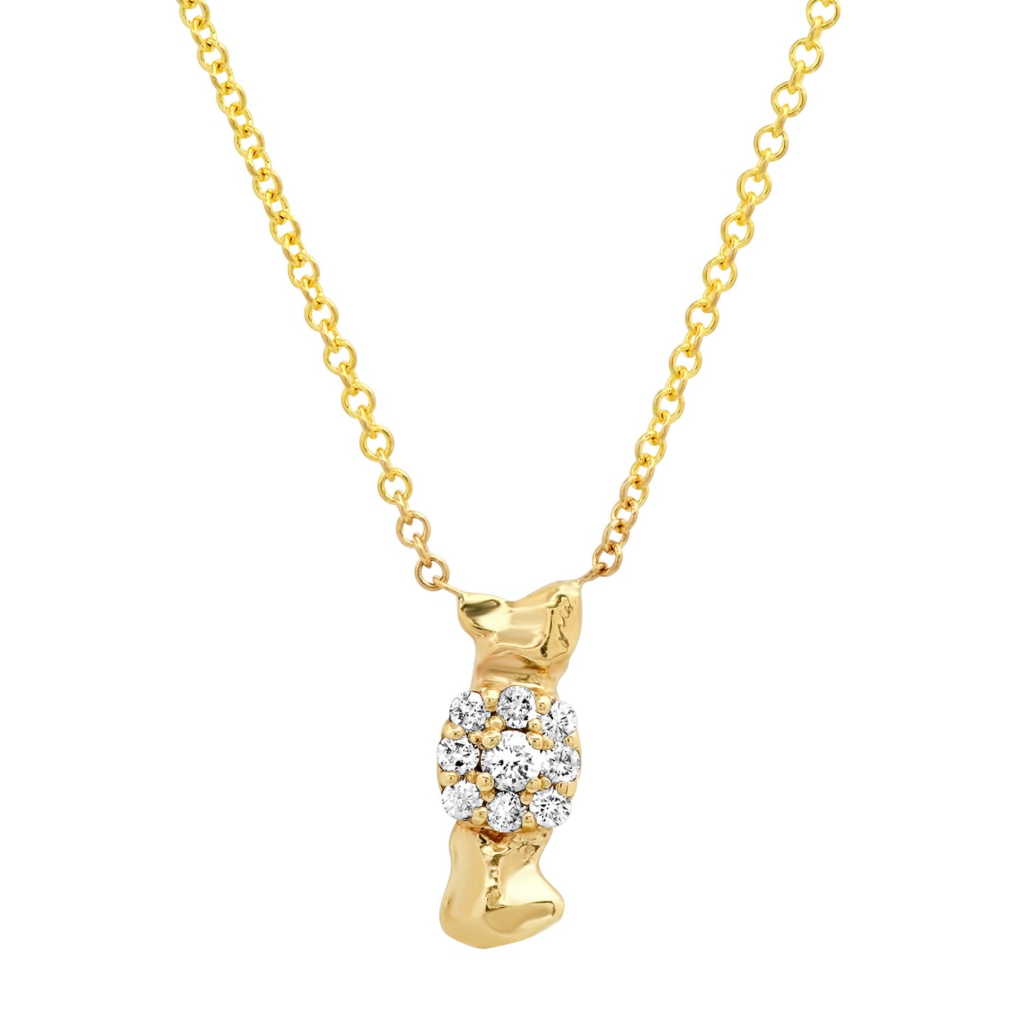 14 karat gold lab-grown diamond bow tie necklace by BlaireBe Jewelry