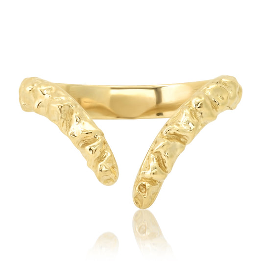 Rocky ring 14 karat gold elongated ring by BlaireBe Jewelry