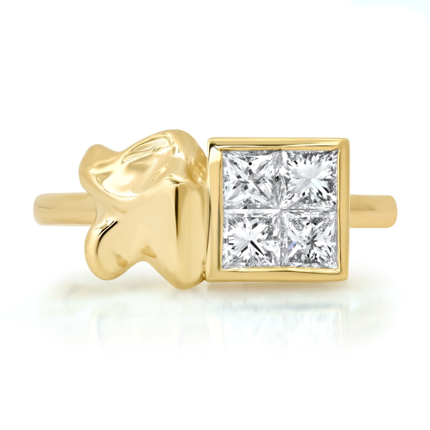 Maxine ring 14 karat gold lab-grown square diamond ring by BlaireBe Jewelry