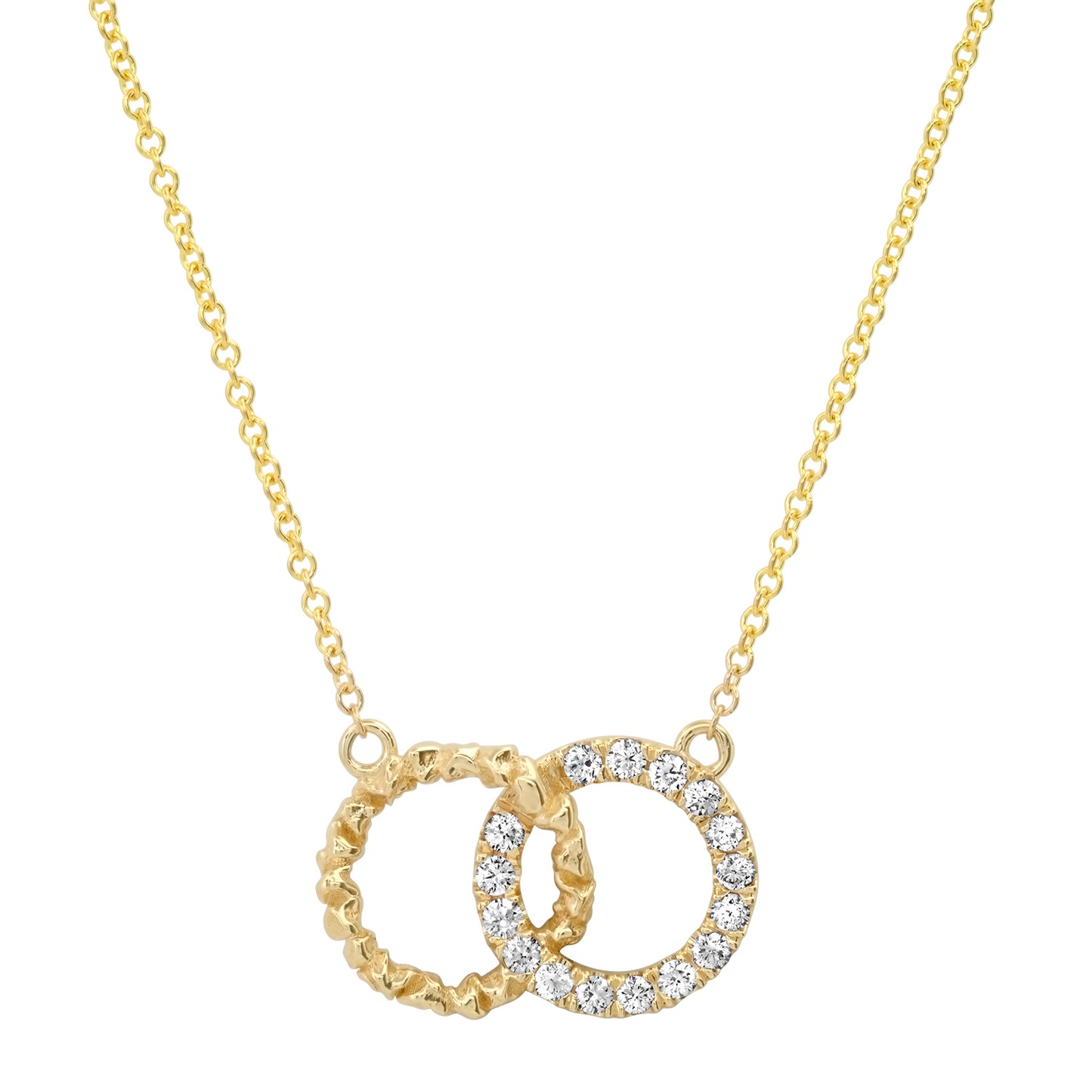 Cole necklace 14 karat gold lab-grown diamond circles necklace by BlaireBe Jewelry