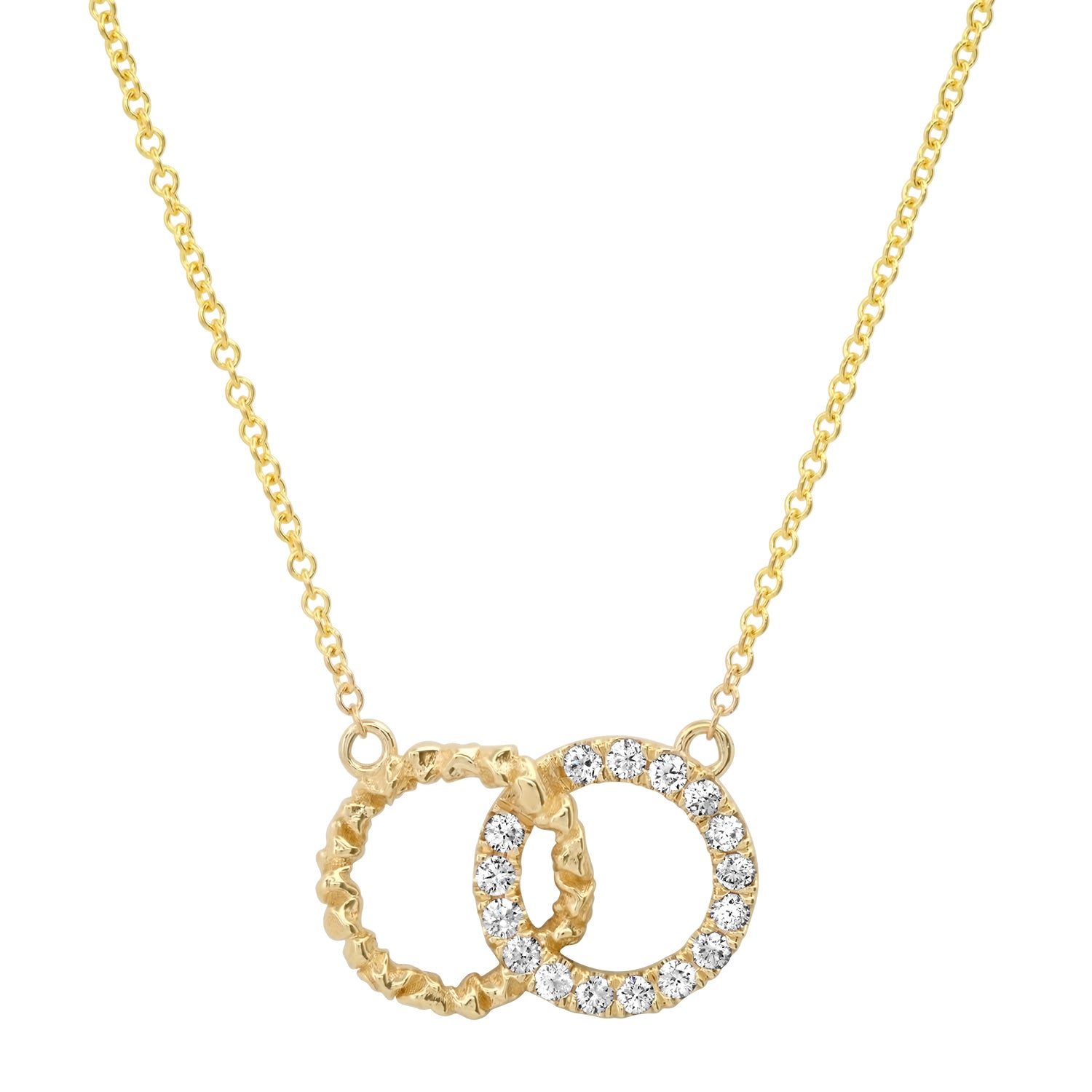 Cole necklace 14 karat gold lab-grown diamond circles necklace by BlaireBe Jewelry