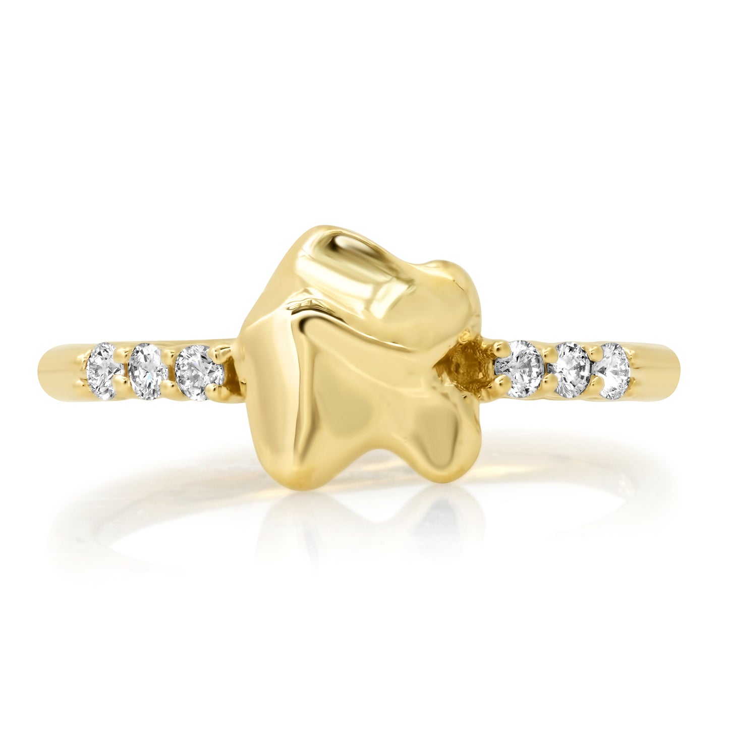 Stephanie ring 14 karat gold lab-grown diamond nugget ring by BlaireBe Jewelry
