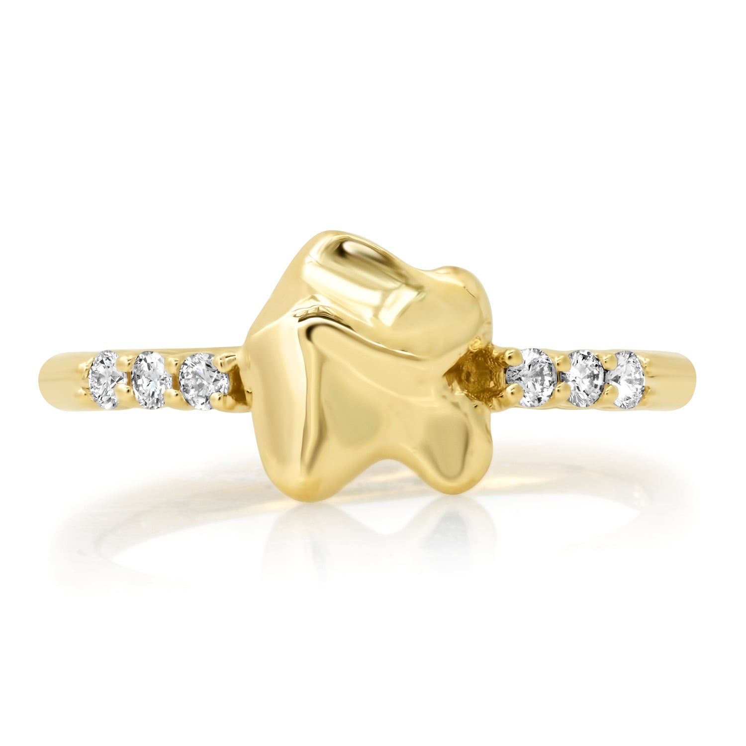 Stephanie ring 14 karat gold lab-grown diamond nugget ring by BlaireBe Jewelry