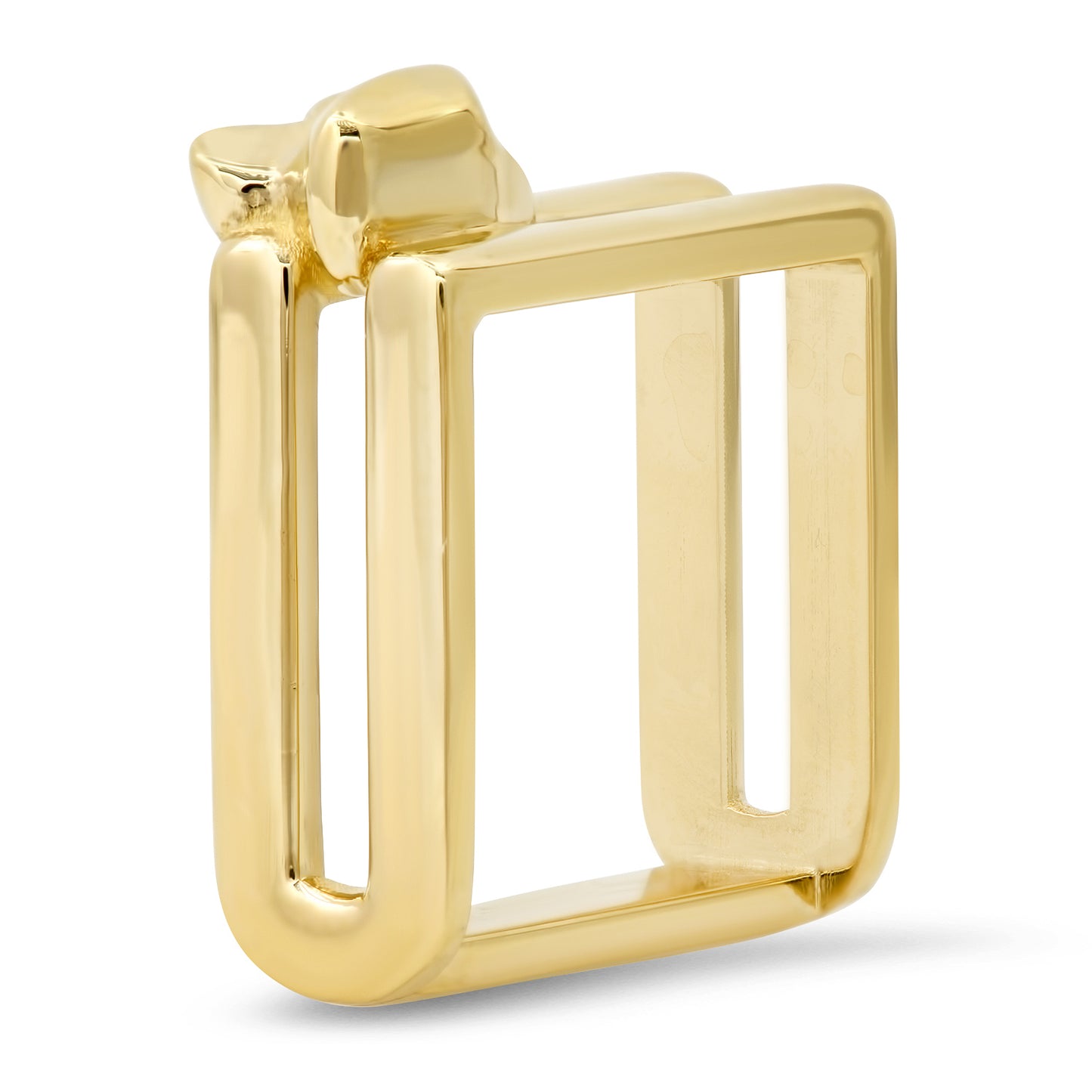 Jonita ring side view 14 karat gold chunky square ring by BlaireBe Jewelry