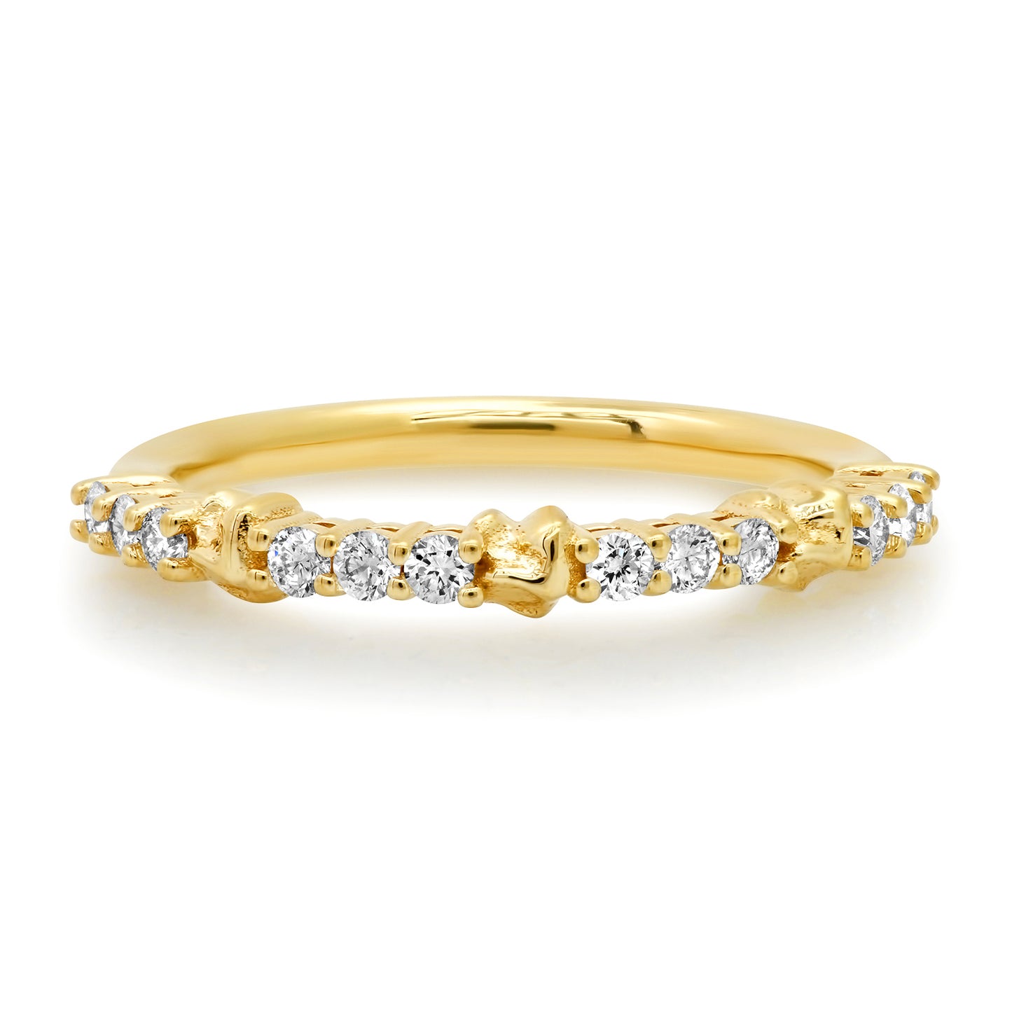 Flora ring 14 karat gold lab-grown diamond stacking ring by BlaireBe Jewelry