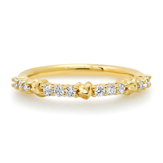 Flora ring 14 karat gold lab-grown diamond stacking ring by BlaireBe Jewelry