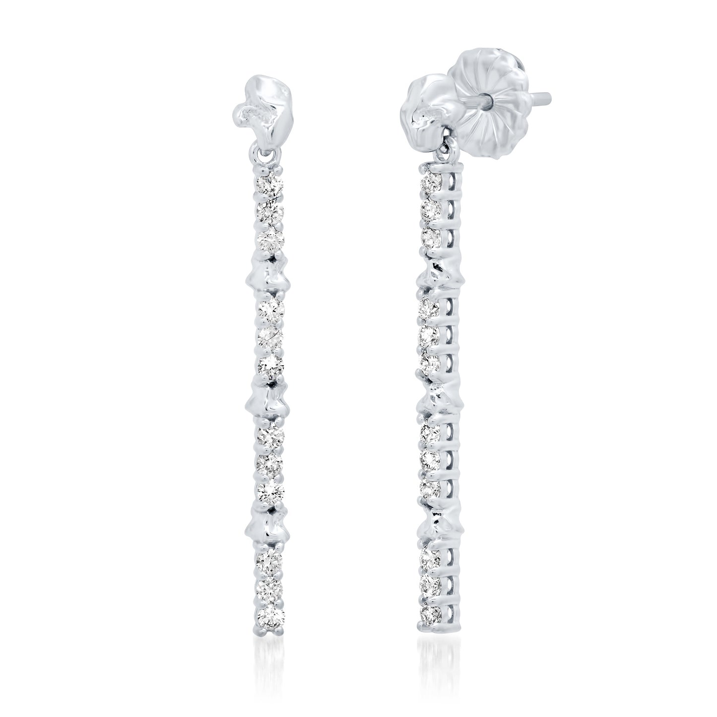 Ida earrings 14 karat gold lab-grown diamond dangle earrings by BlaireBe Jewelry