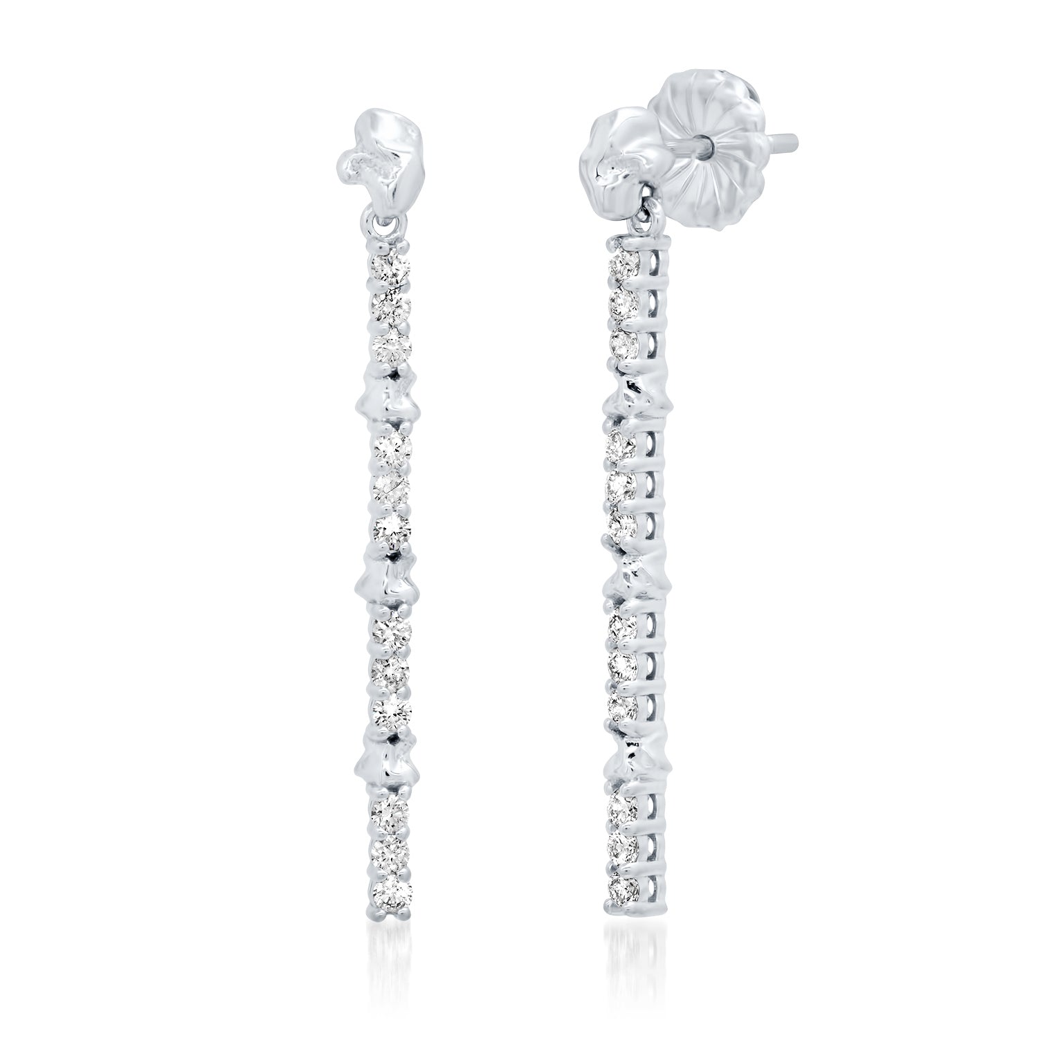 Ida earrings 14 karat gold lab-grown diamond dangle earrings by BlaireBe Jewelry