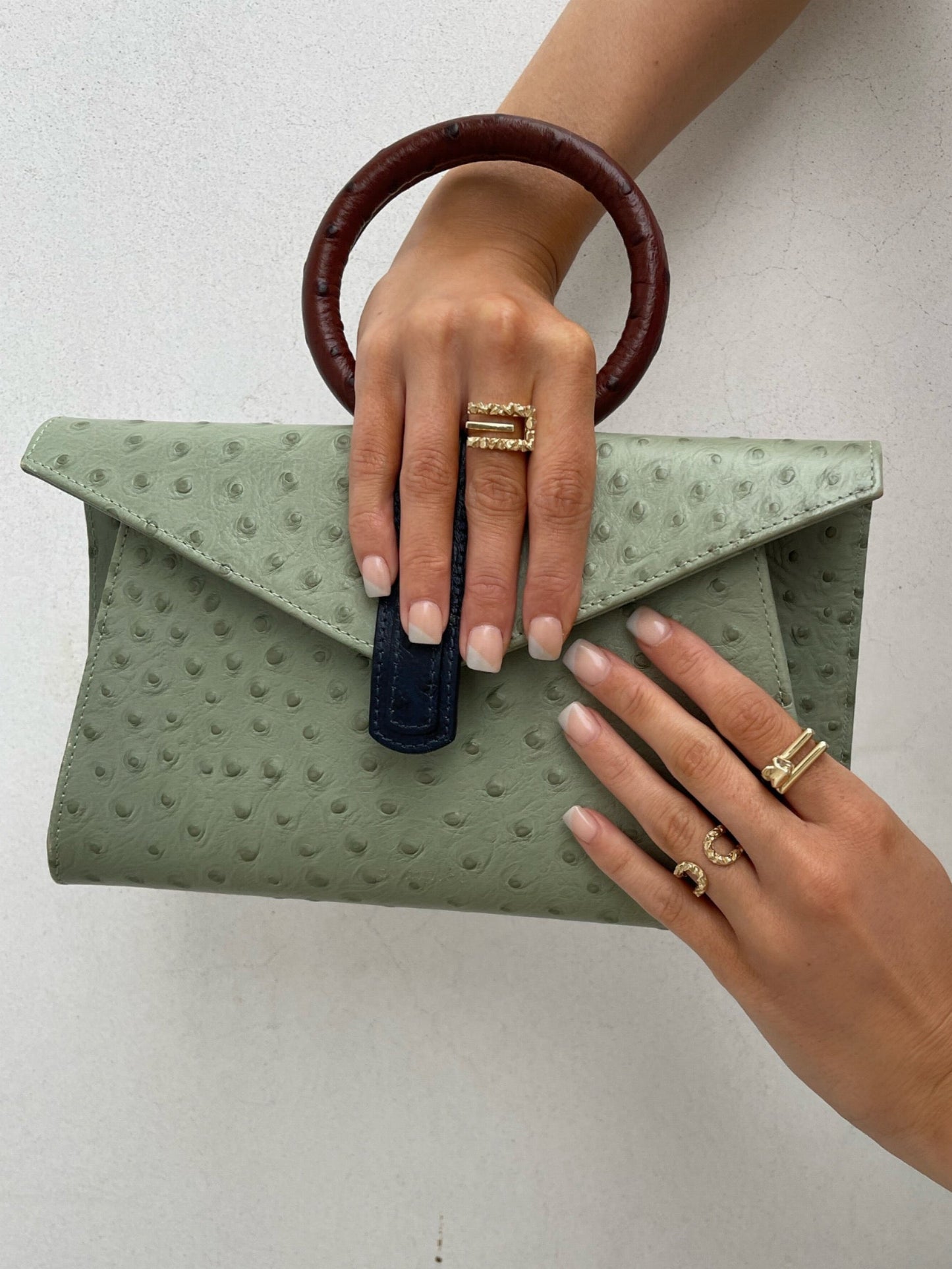 Detail shot 14 karat gold rounded ring by BlaireBe Jewelry